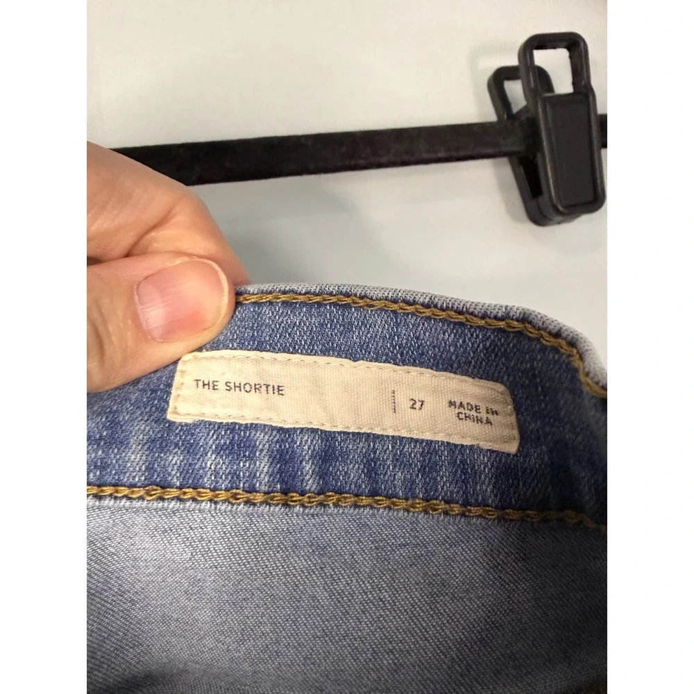 PacSun The Shortie Denim Shorts Womens 27 Light Blue High Rise Cuffed Distressed